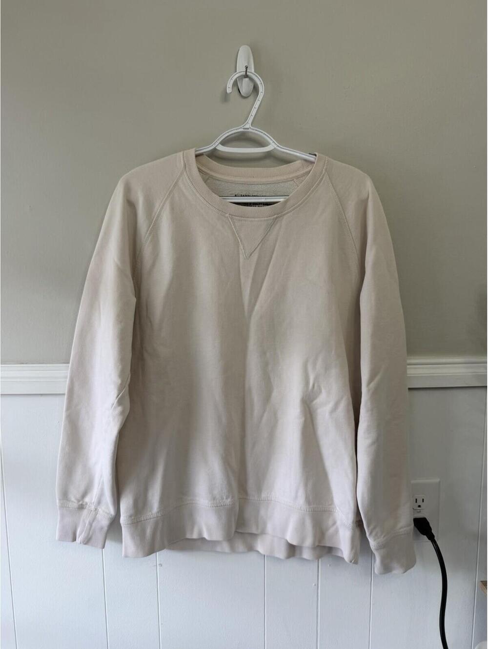 AllSaints Spitalfields Hoodie Men’s XL Off-White Pullover Sweatshirt E1-6NN